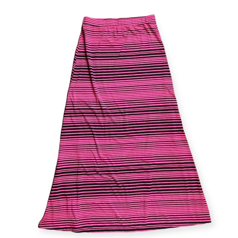 Mix & Co. Maxi Skirt Hot Pink and Black Stripes Women’s Medium